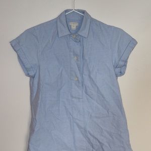 J. Crew Factory Blue Short Sleeve Popover